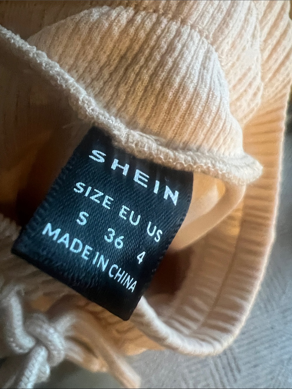 NWOT Cream Ribbed Tank & Drawstring Shorts Set - Picture 5 of 5